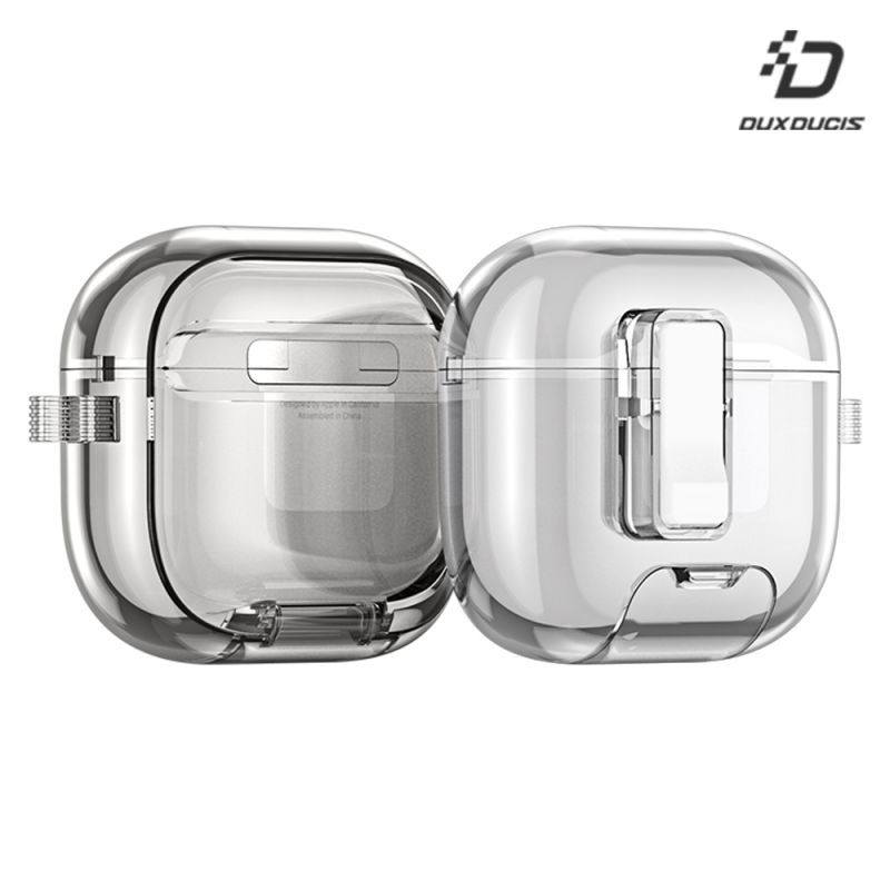 DUX DUCIS Apple 蘋果 AirPods 4 冰晶支架保護套 保護殼 防摔殼 透明殼 透色殼 按鈕卡扣