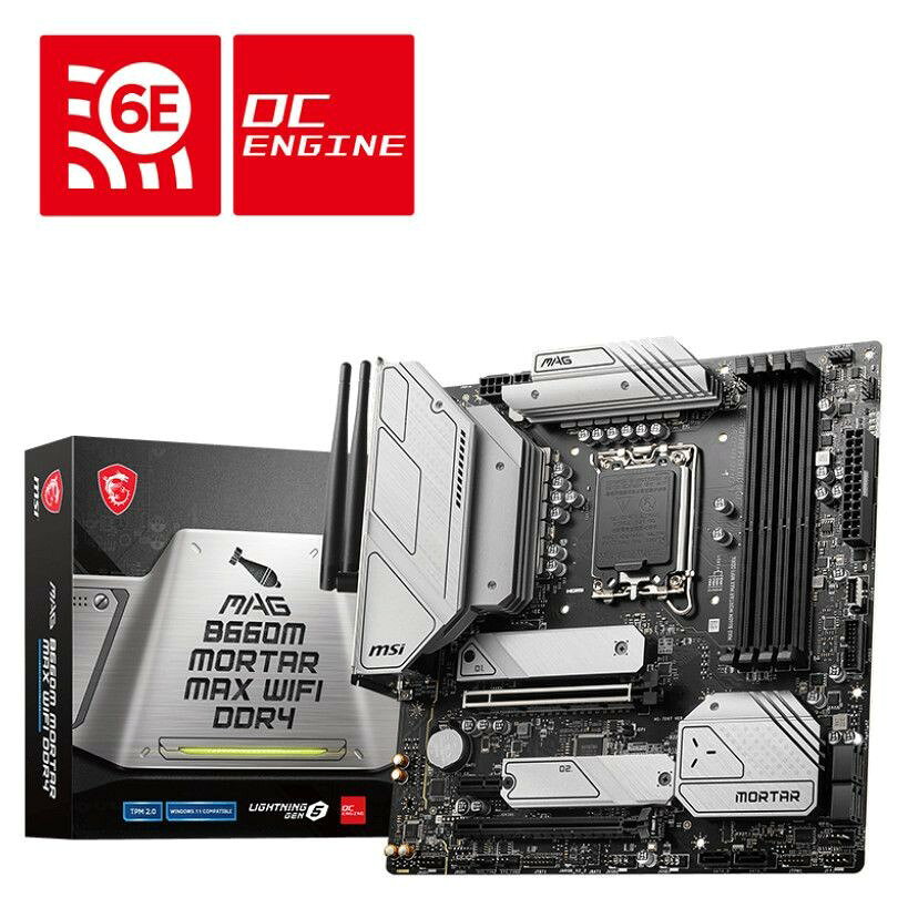 微星技嘉B660 B760M爆破彈迫擊炮WIFI主機板 支援12 13 14代Intel CPU DDR4 PCIE4 M2 SSD 高效能電競主機板
