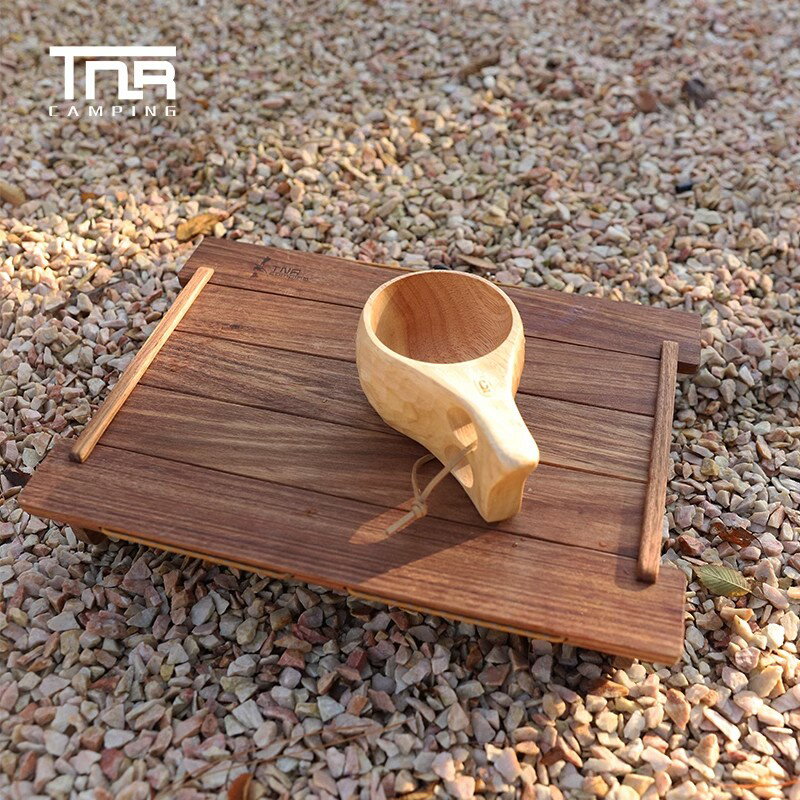 【現貨】TNR迷你小折疊桌超輕便攜小茶几桌戶外露營徒步釣魚喝茶實木小桌【Snowbelle優選】
