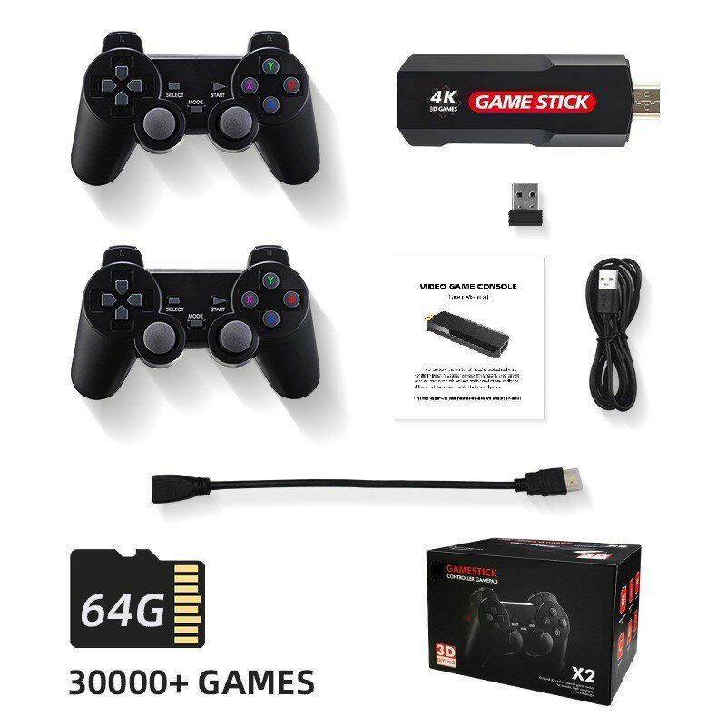 新款X2高畫質無線64G家用電視遊戲機雙人復古遊戲街機雙打遊戲機