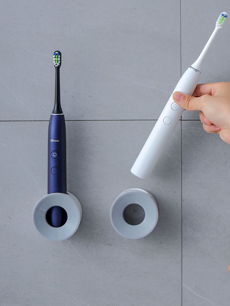 衛生間電動牙刷架座免打孔吸壁式牙刷置物架壁掛式創意簡約牙膏架