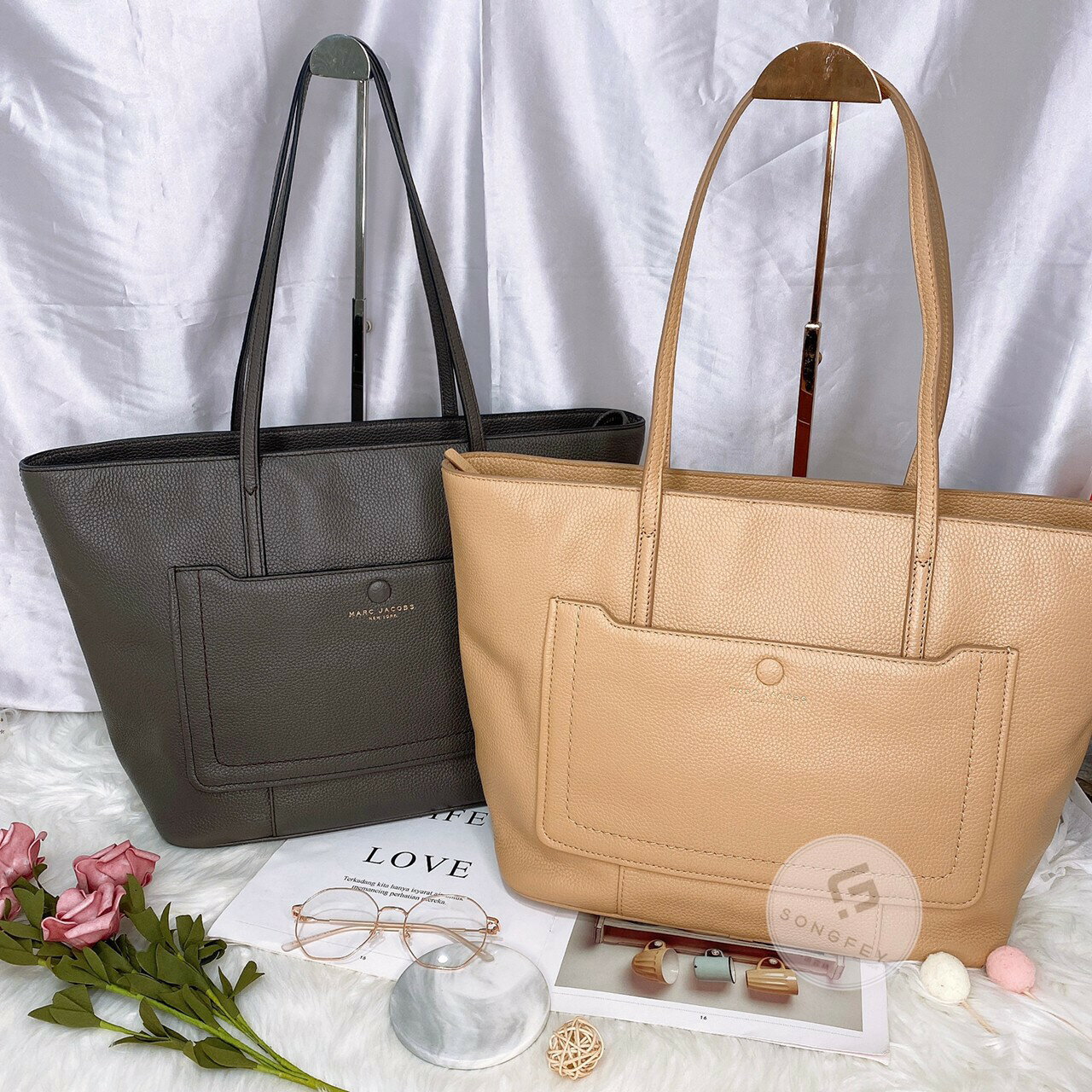 美國代購 臺灣現貨 Marc Jacobs 拉鍊大托特 肩揹包【送禮精選★APP下單點數4倍送】