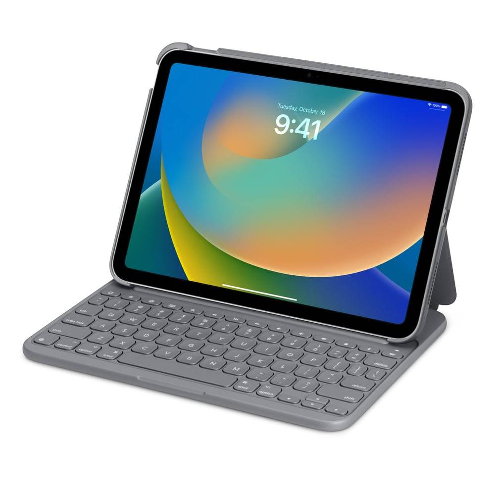 Logitech 羅技 SLIM FOLIO iPad 11 吋 (第 11 代，2025，A16) 鍵盤保護殼 – 英文, 灰