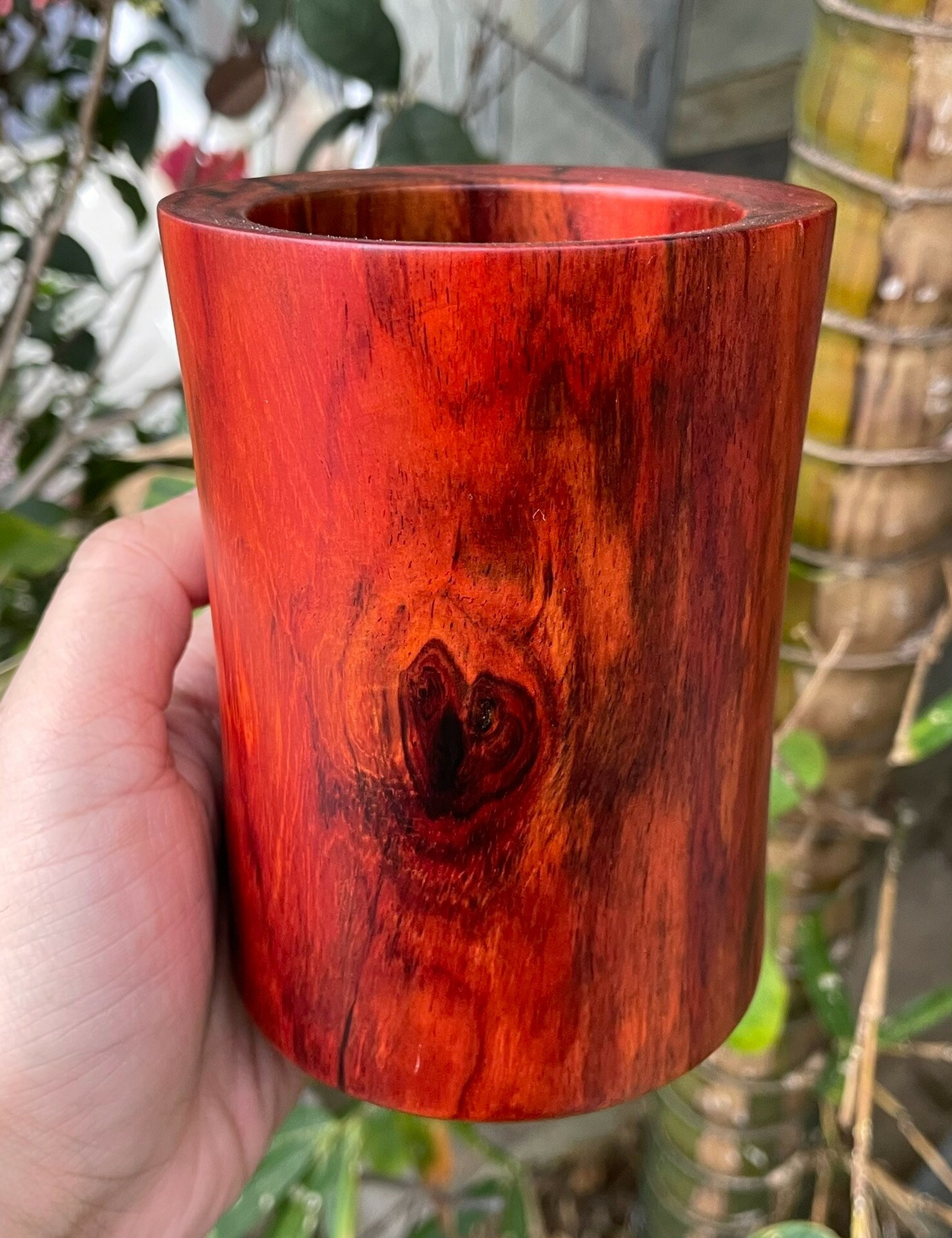 整木大紅酸枝紅木筆筒 紋路漂亮 酸枝木茶道桶