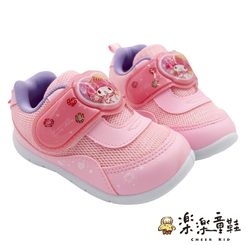台灣製美樂蒂電燈鞋 - 魔鬼氈鞋 美樂蒂 女小童 中童鞋 小童鞋 電燈鞋 童鞋 休閒鞋 嬰幼童鞋 女童鞋 三麗鷗童鞋 台灣製童鞋 SANRIO 布鞋 電燈運動鞋 運動鞋