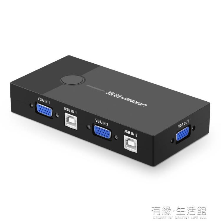 kvm切換器VGA2口顯示器視頻電腦螢幕轉換器一拖二兩臺主機鍵盤鼠標共用共享器 【年終特惠】