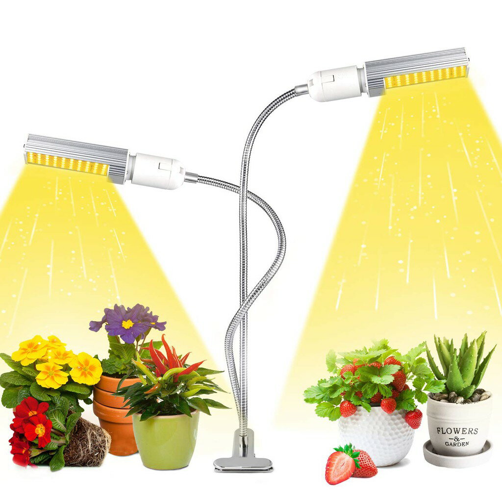 新品上新 50W 夾子植物燈 定時 E27 LED植物生長燈 雙頭植物燈 全光譜 雙十一購物節