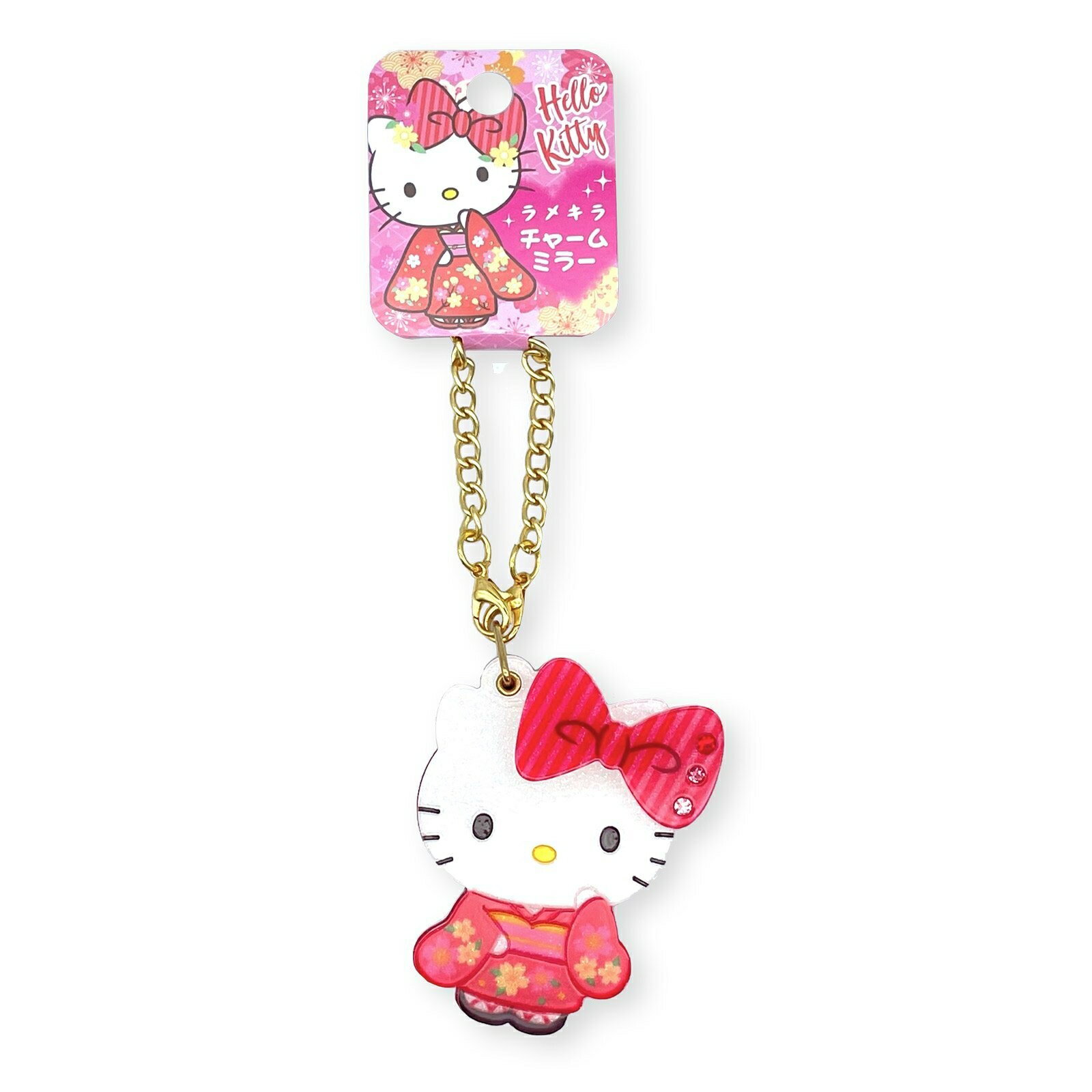 【震撼精品百貨】Hello Kitty 凱蒂貓~日本SANRIO三麗鷗 KITTY滑動鏡子吊飾-和服*26431