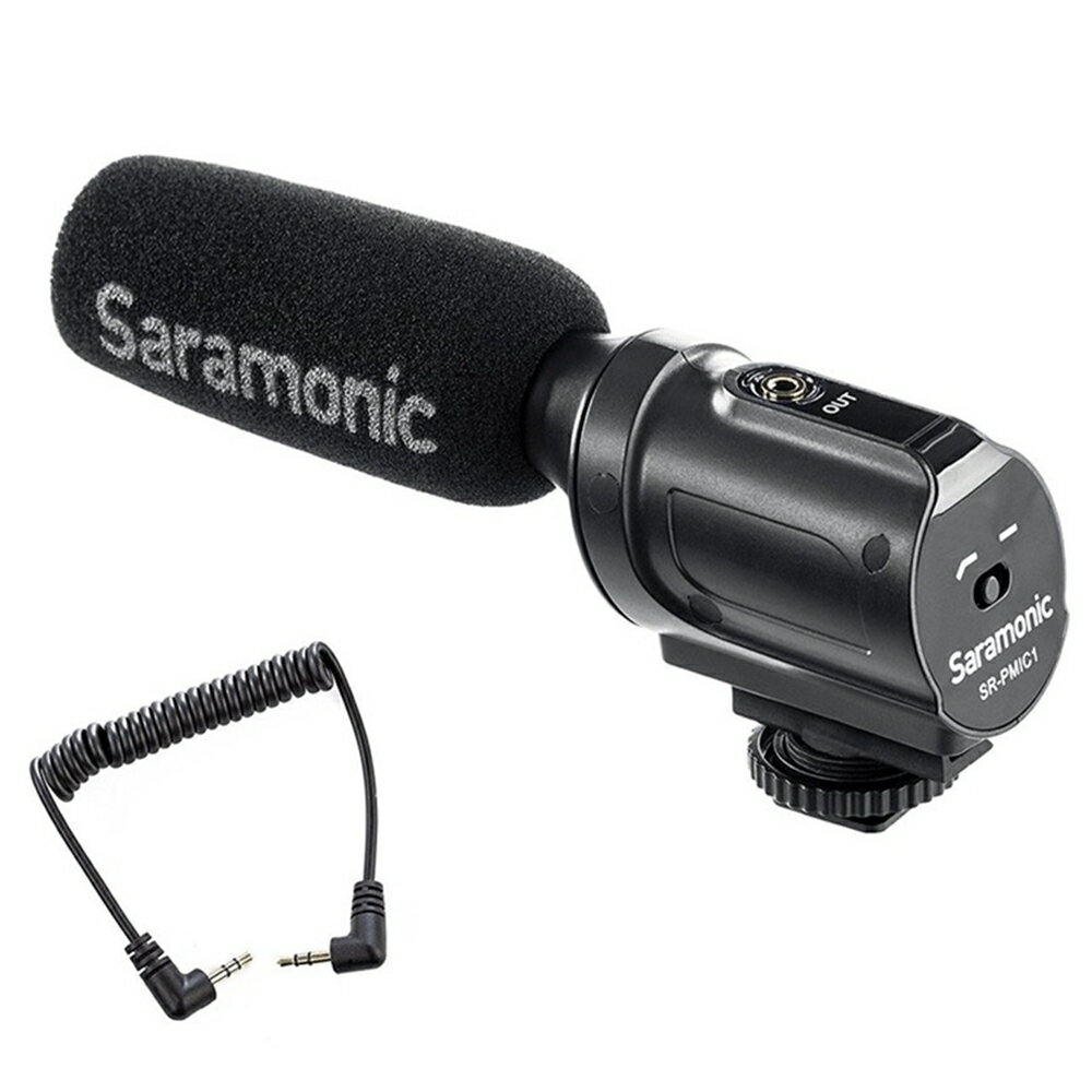 耀您館★Saramonic超心型指向性電容式麥克風SR-PMIC1電容麥克風3.5mm輸出MIC附防風罩支援plug-in