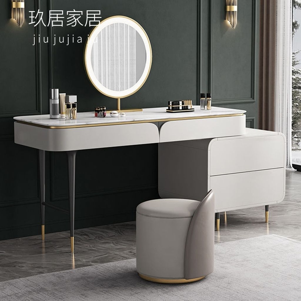 新款梳妝臺收納柜一體臥室現代簡約輕奢高檔網紅ins風極簡化妝桌