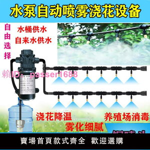 水泵自動澆花器定時澆水降溫噴霧化微噴頭噴水噴淋灌溉加濕系統