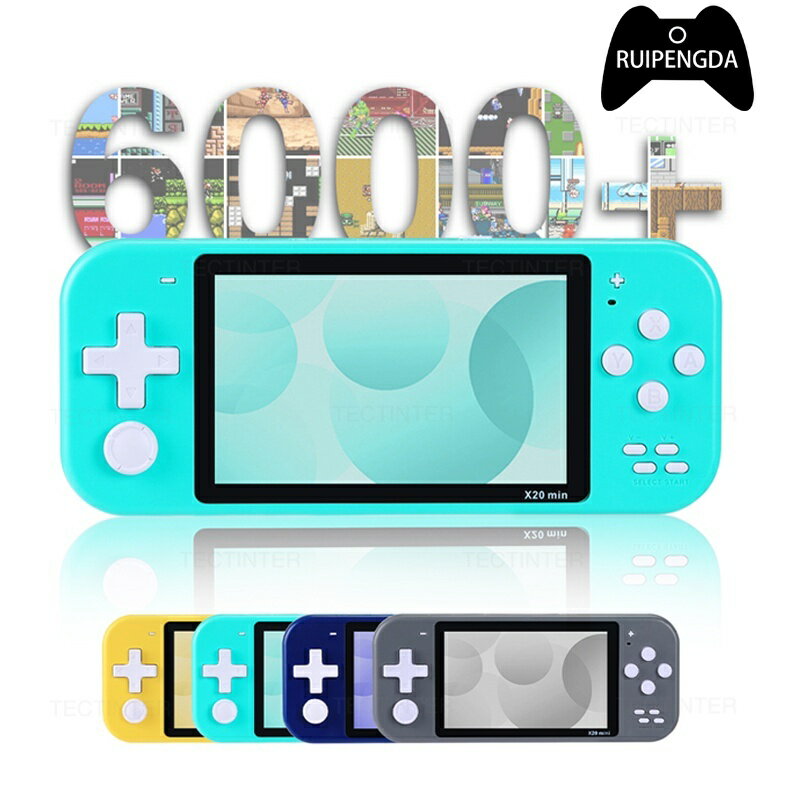 X20 迷你 4.3 英寸手持遊戲機雙搖桿 8GB 6000 遊戲便攜式遊戲機支援電視音樂視頻遊戲機