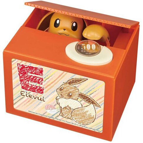 【震撼精品百貨】神奇寶貝 Pokemon~精靈寶可夢 偷錢箱存錢筒 自動存錢筒 儲金筒 撲滿-伊布*37681