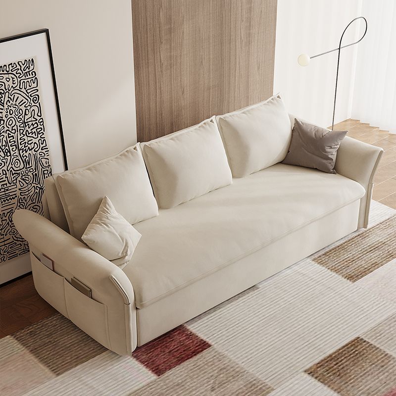 林霄多功能沙發床奶油風兩用客廳小戶型可折疊儲物三人膚科技絨布