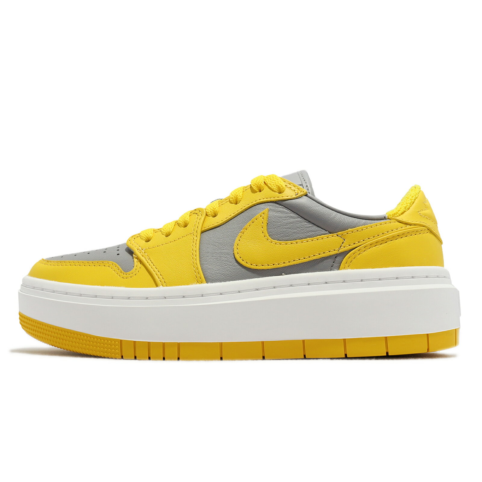 Nike 休閒鞋 Wmns Air Jordan 1 Elevate Low 女鞋 黃 灰 厚底 AJ1 喬丹