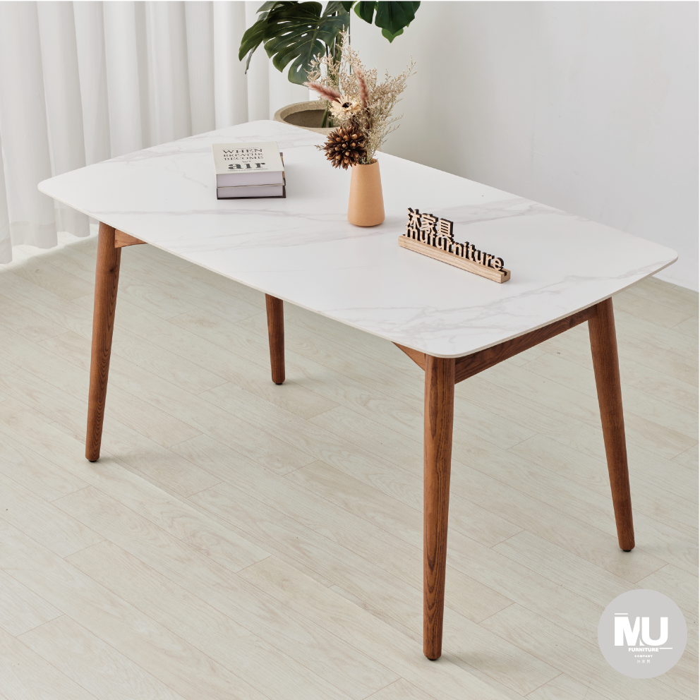 【沐家具Mufurniture】Cloud 陶板胡桃實木餐桌/餐廳/廚房/陶板桌