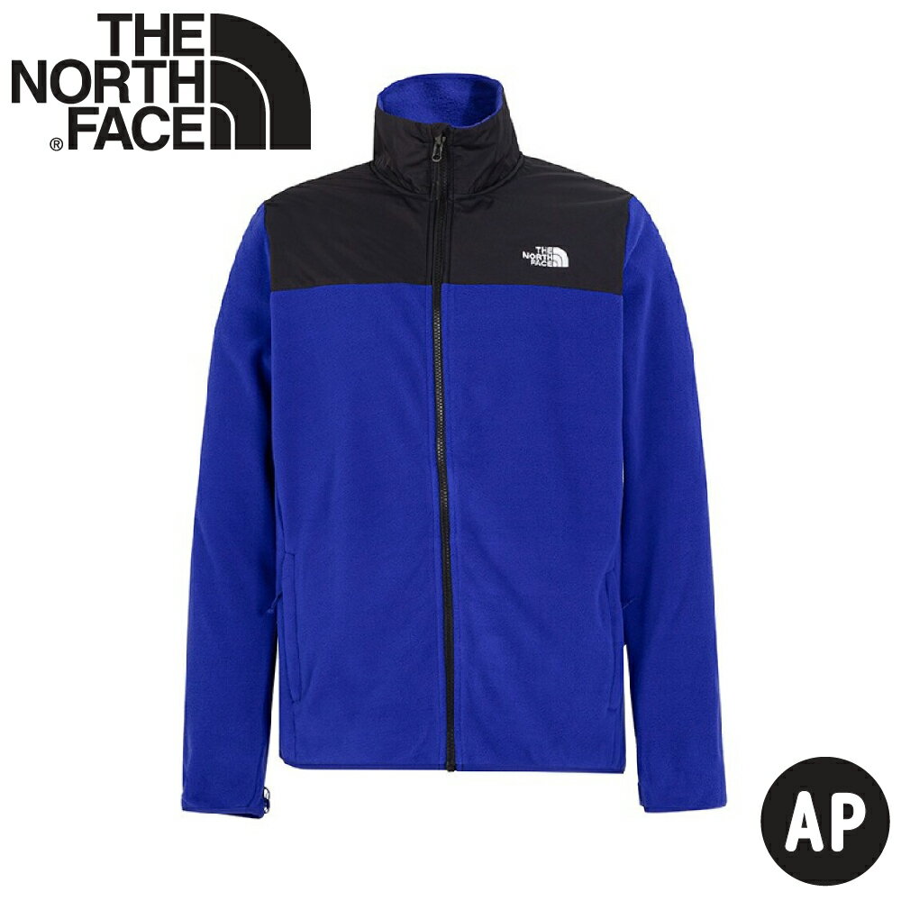 【The North Face 男 可套式刷毛保暖外套 AP《黑藍》】49AE/拼接保暖立領抓絨外套/保暖外套