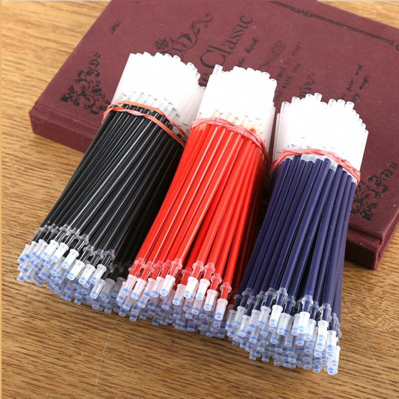 中性筆芯水筆芯黑紅藍 碳素筆替芯水性筆芯0.5mm子彈頭針管頭