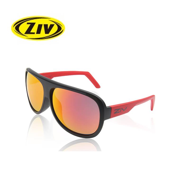 《台南悠活運動家》ZIV EXIT-F46 霧黑+霧紅框 / 抗UV400、防油汙PC灰片電黑紅多層鍍 ZIV太陽眼鏡