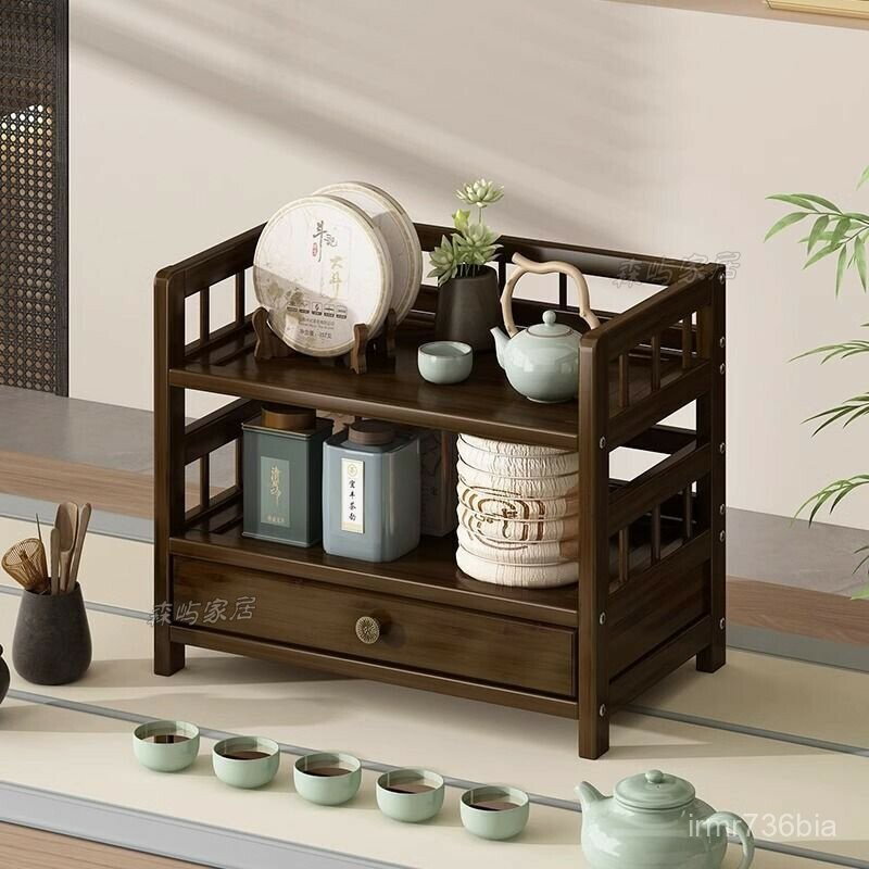 【免運 可開發票】茶具收納架 置物架 桌麵博古架小型桌上雜物收納置物架茶葉架擺放展示茶杯架家用茶櫃
