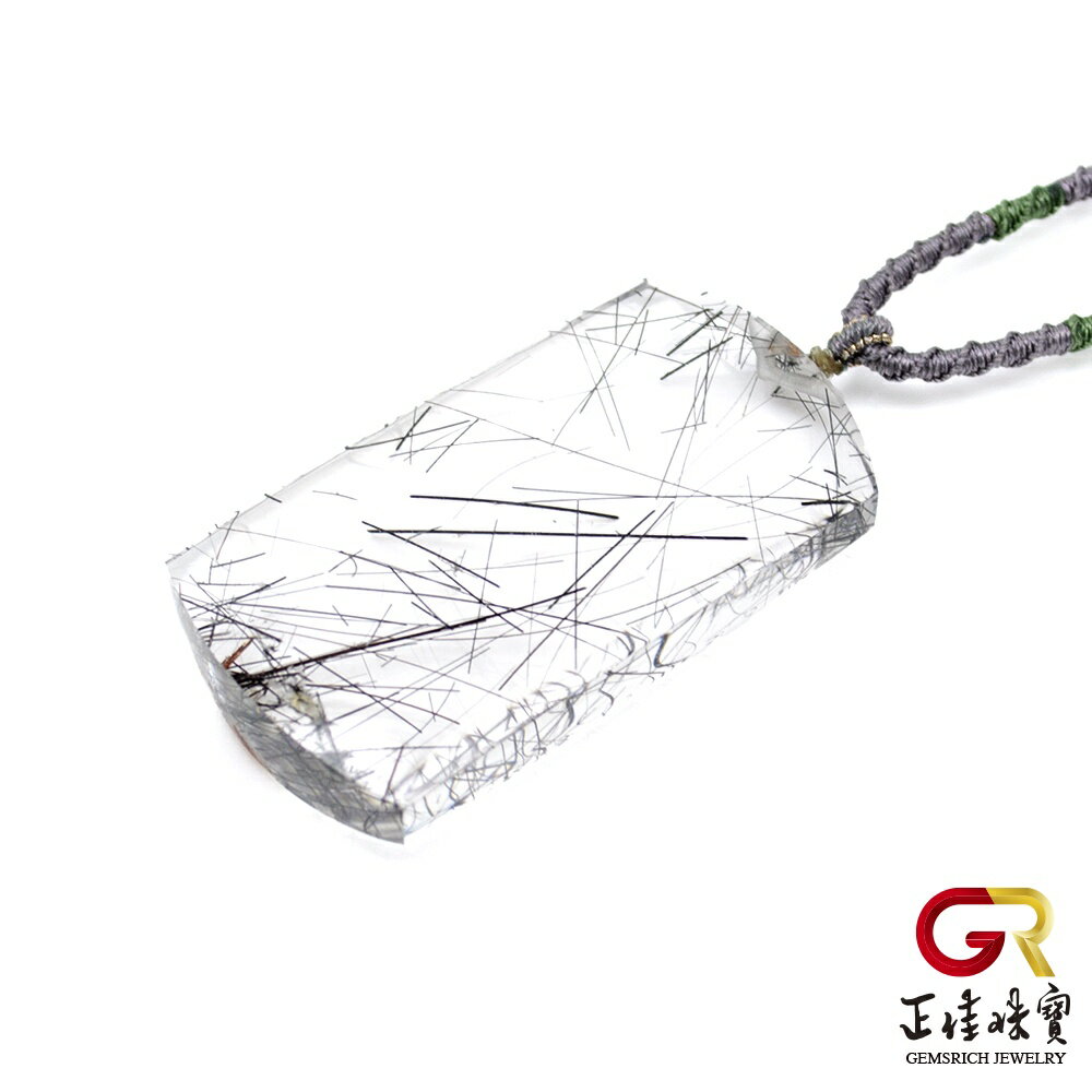 黑髮晶 冰種幽靈黑髮晶無事牌 28g 黑髮晶項鍊 925銀白K 正佳珠寶 5
