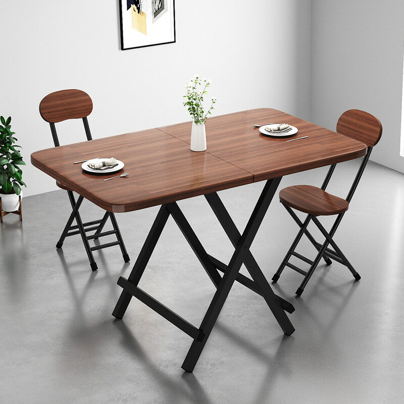 椅子 餐桌 可折疊桌餐桌家用小戶型長方形飯桌擺攤便攜式吃飯桌簡易加長桌子