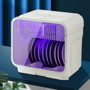 雙層紫外線消毒碗碟柜廚房臺面餐具收納盒帶蓋防塵塑料瀝水碗筷架