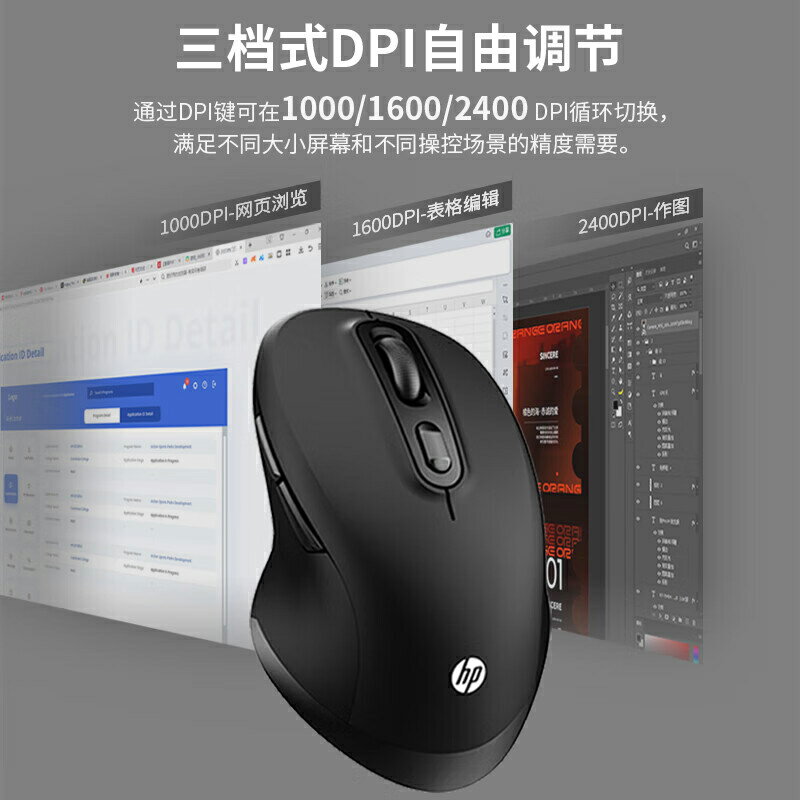 HP/惠普 雙模人體工學節能商務辦公筆記本臺式一體機滑鼠