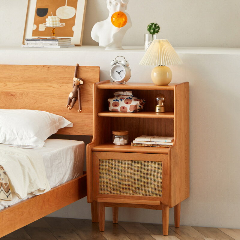 床頭櫃 日式實木床頭沙發小邊北歐床邊創意收納雜志