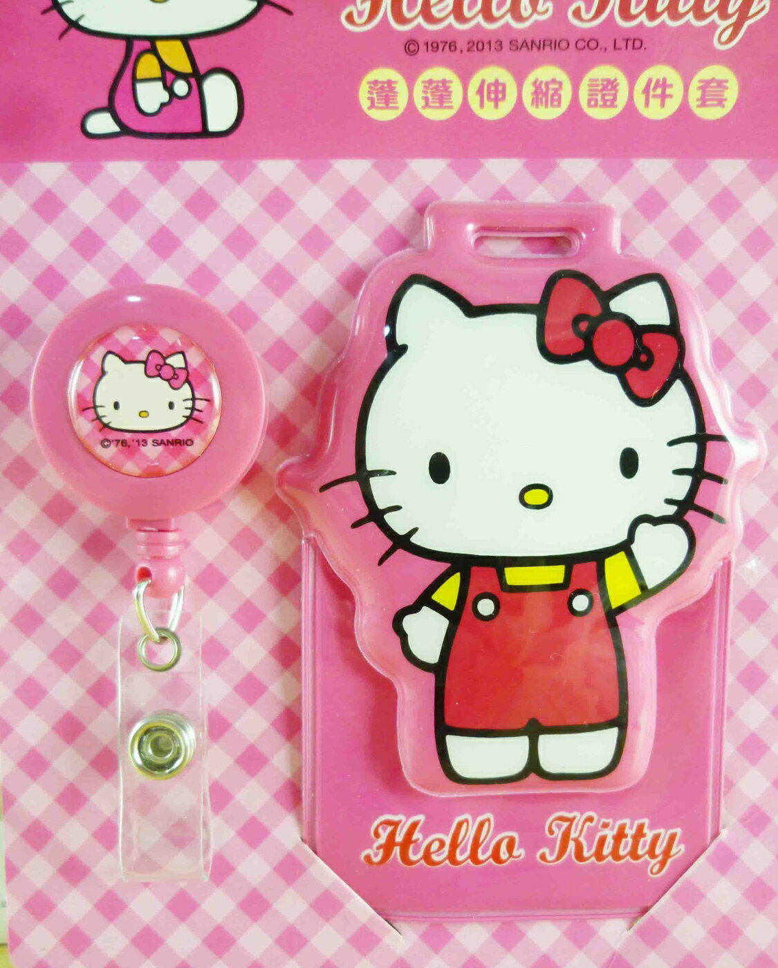 【震撼精品百貨】Hello Kitty 凱蒂貓 KITTY證件套組-粉招手 震撼日式精品百貨