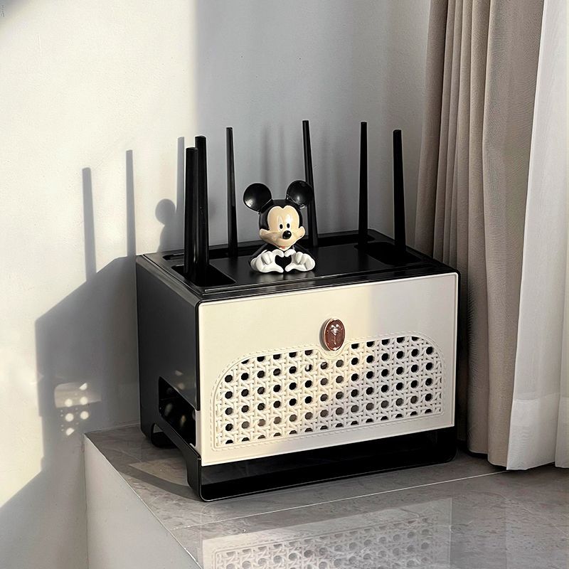 中古風wifi路由器收納盒電視櫃插座遮醜隱藏裝飾神器插排機頂盒子 pb6161