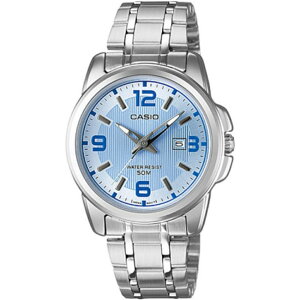 CASIO 簡約時尚指針日曆腕錶(LTP-1314D-2A)淺藍面/33mm