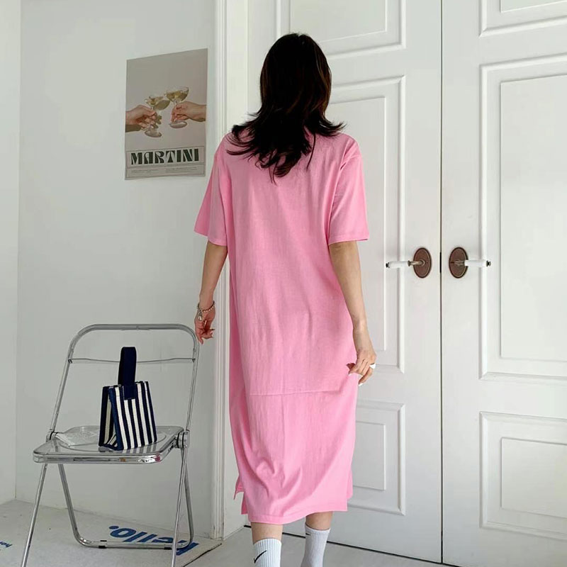 ANNAS 正韓 特價 小姐與流氓 狗狗懶人裙 洋裝 短袖 長裙 長洋 休閒 運動 長版T 顯瘦 寬鬆 棉質 長洋裝 韓國 8