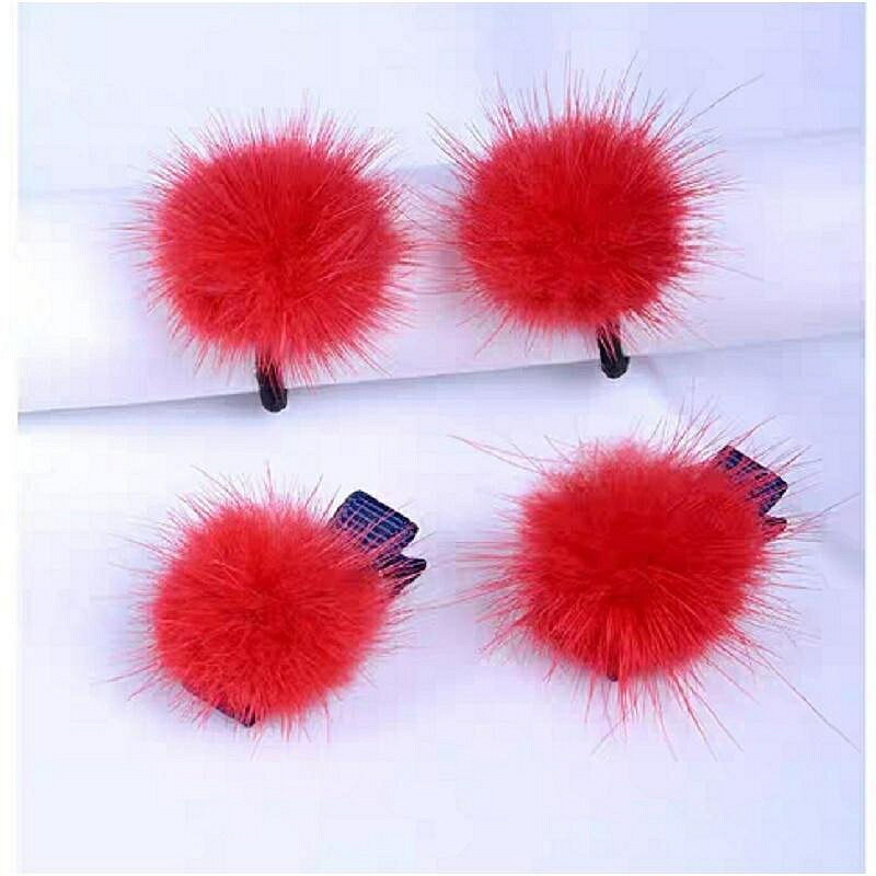 髮飾 寶寶女童髮圈飽滿水貂毛球髮繩幼兒高彈不拉扎頭髮皮筋頭繩 3