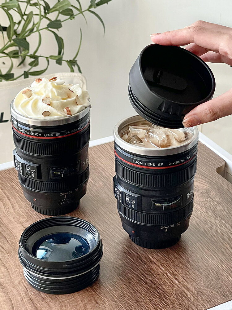 保溫杯 水杯 不鏽鋼保溫杯 水壺保溫杯 水杯 不鏽鋼保溫杯 水壺鏡頭水杯攝像單反攝影保溫杯男設計小眾創意個性搞怪相機咖啡杯子交換禮物