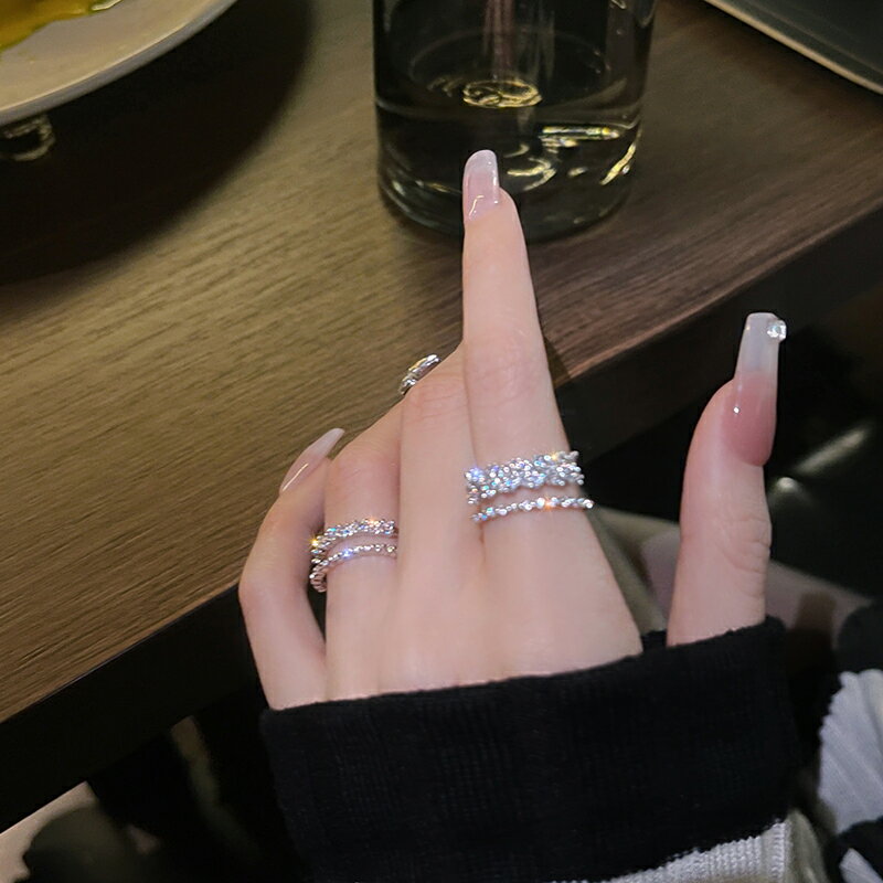 戒指 戒指女 女生戒指 指間星光~輕奢小眾精致鋯石戒指女冷淡風高級感設計指環2024新款『ZW9209』 3