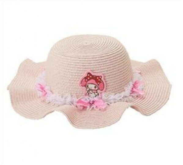 大賀屋 日貨 美樂蒂 帽子 遮陽帽 兒童帽子 兒童帽 太陽帽 小孩帽 三麗鷗 MELODY 正版 J00016482