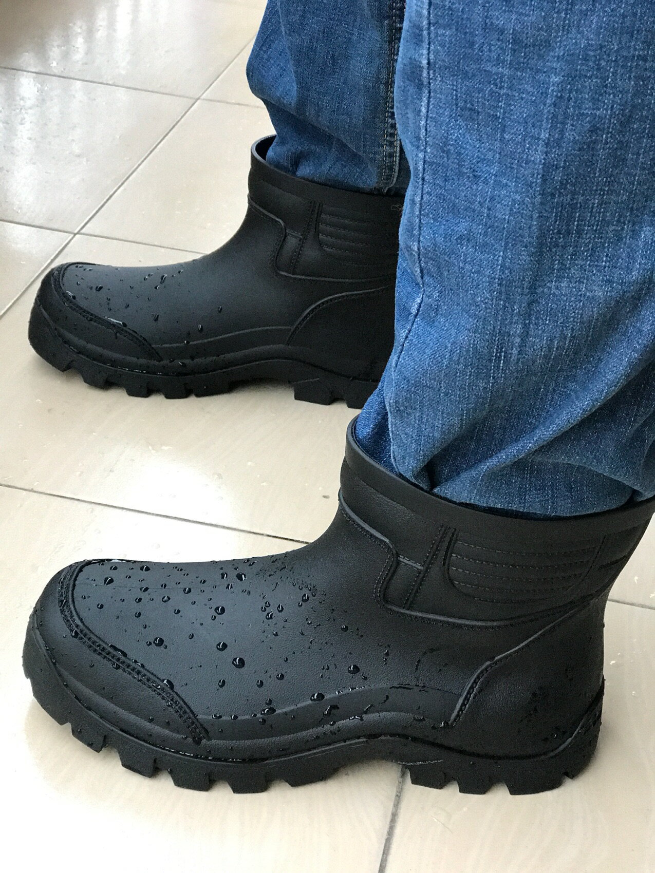 包郵歐版臺灣環保材料耐油酸堿男低幫雨鞋雨靴出口防水防滑廚師鞋