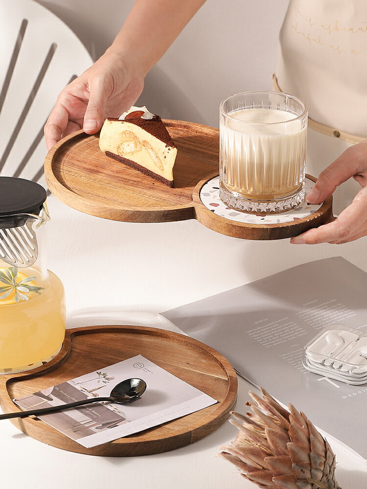 木質托盤下午茶點心盤創意擺拍餐具家用網紅餐盤零食面包盤子