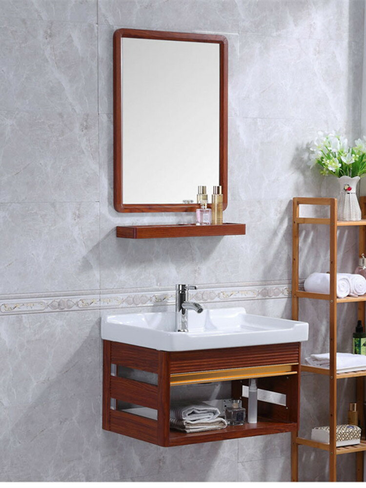 家用洗手盆掛墻式小戶型衛生間洗臉盆陶瓷簡易迷你浴室柜組合現代