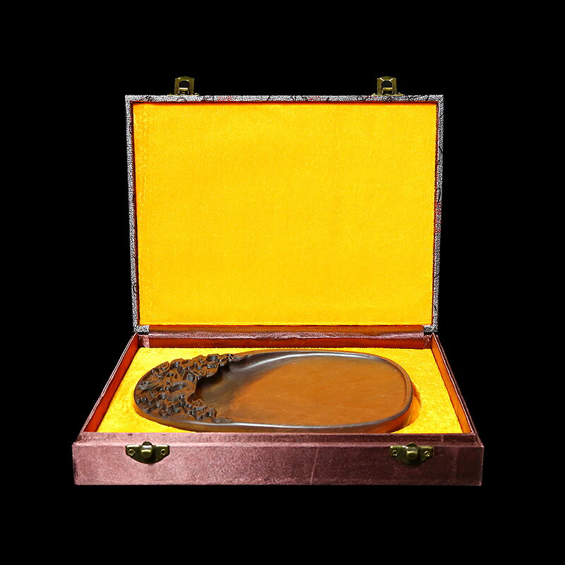 旧家蔵出『清 老坑端硯 古木逢春 如意吉慶端渓硯 在銘』書