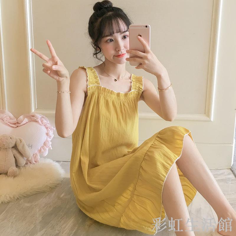 吊帶睡裙女夏季薄款居家可愛公主風家居服夏天韓版學生睡衣可外穿