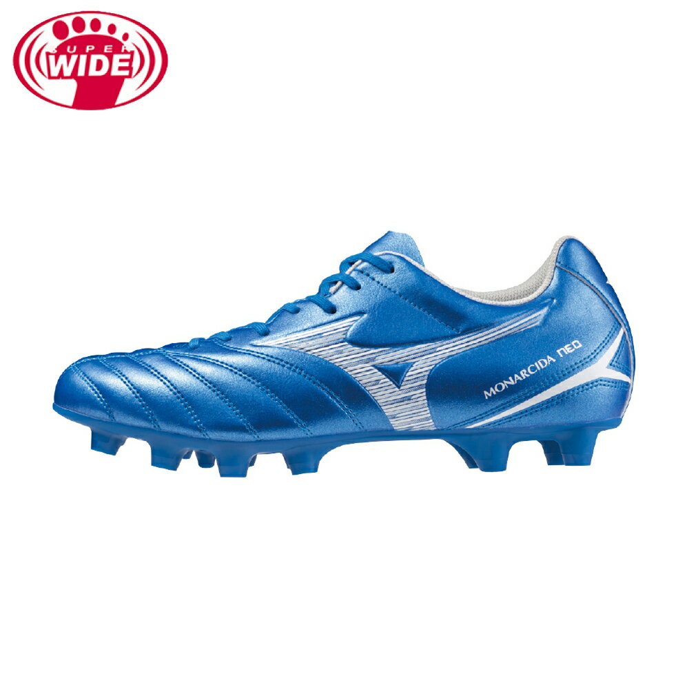 MIZUNO MONARCIDA NEO III SELECT 超寬楦 足球鞋 藍白 P1GA242527 【樂買網】