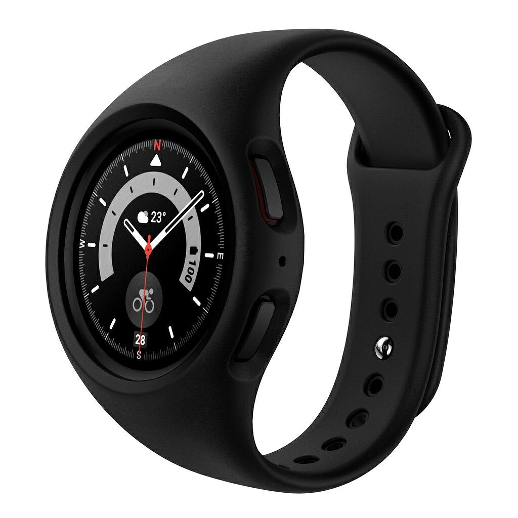 Suritch 錶帶相容三星 Galaxy Watch 5 Pro-45 毫米,軟矽膠保險槓保護殼,帶錶帶