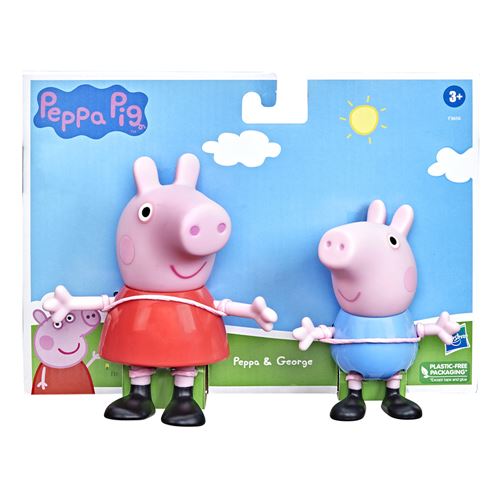 《 HASBRO 孩之寶》Peppa Pig 粉紅豬小妹 大尺寸雙角色組 - 佩佩與喬治 東喬精品百貨