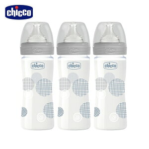 Chicco 防脹氣玻璃奶瓶促銷3入組 240ml(小單孔)【悅兒園婦幼生活館】