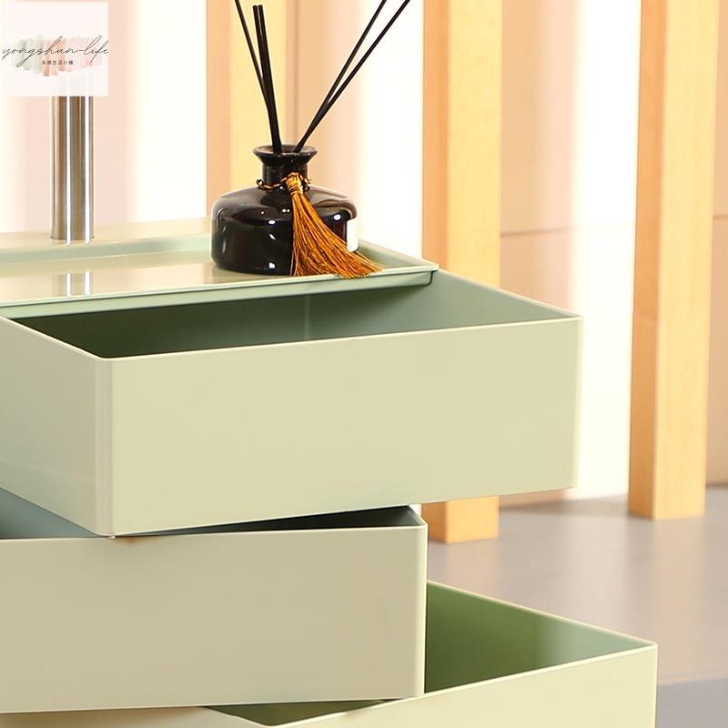 高顏值360旋轉櫃子可移動床頭櫃ins沙發邊櫃儲物櫃簡約抽屜化妝品收納櫃（宅配方式）下單聯系客服