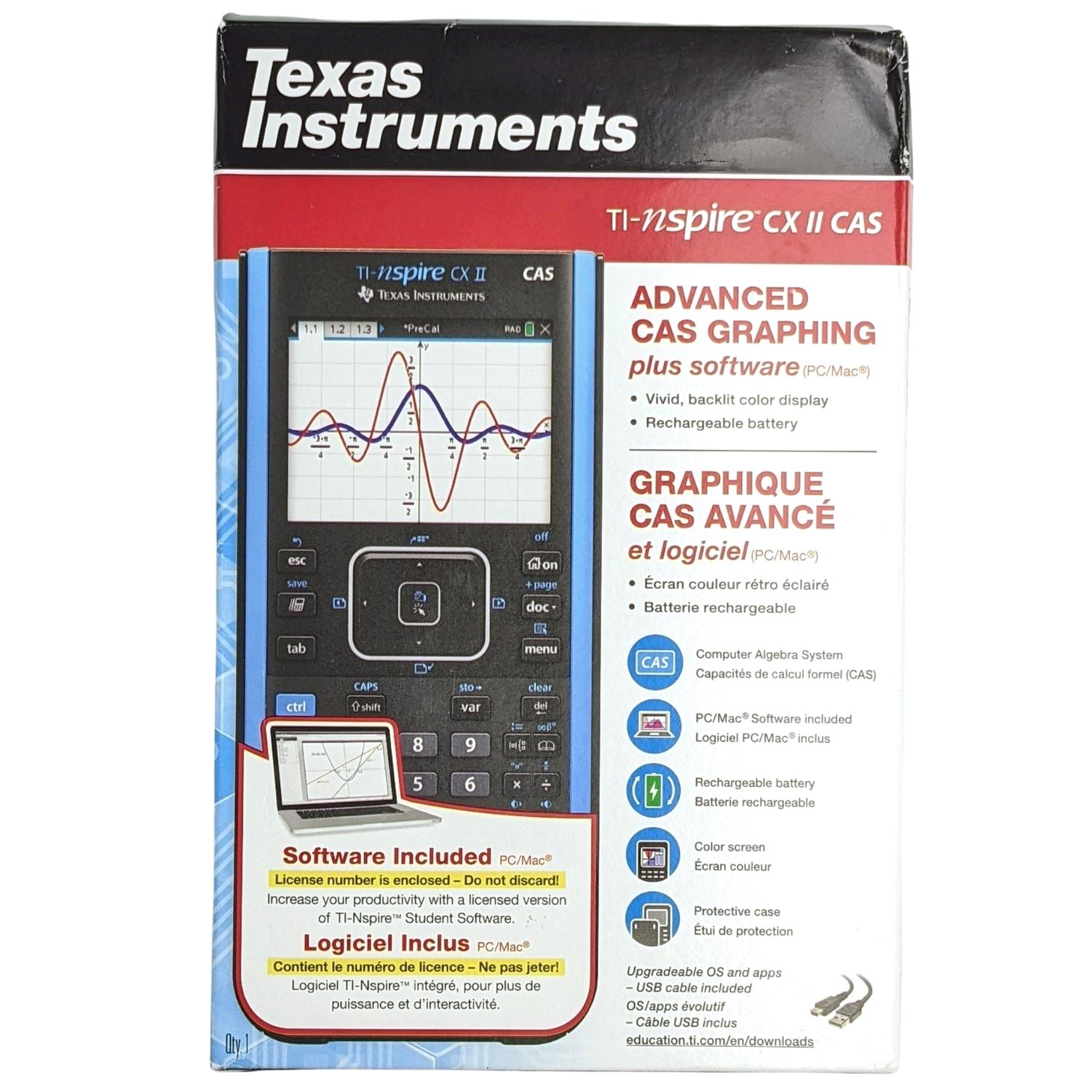 [3美國直購] Texas TI-Nspire CX II CAS 繪圖形計算機 Graphing Calculator (PC/Mac)
