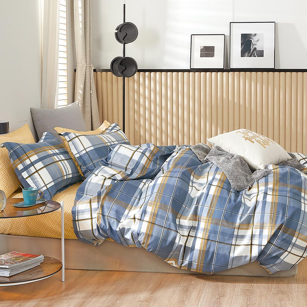 床包枕套組-單人/雙人/加大 / 精梳純棉 / 藍莓起司 台灣製 1