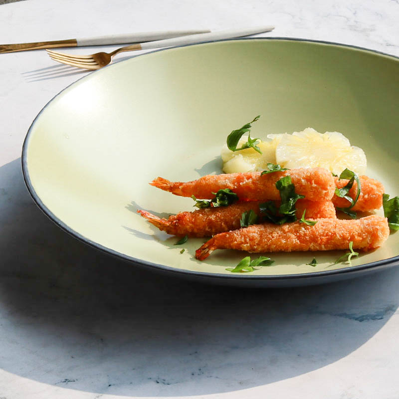 創意陶瓷啞光大圓盤 歐式12英寸家用西餐沙拉盤純色意面深盤餐具
